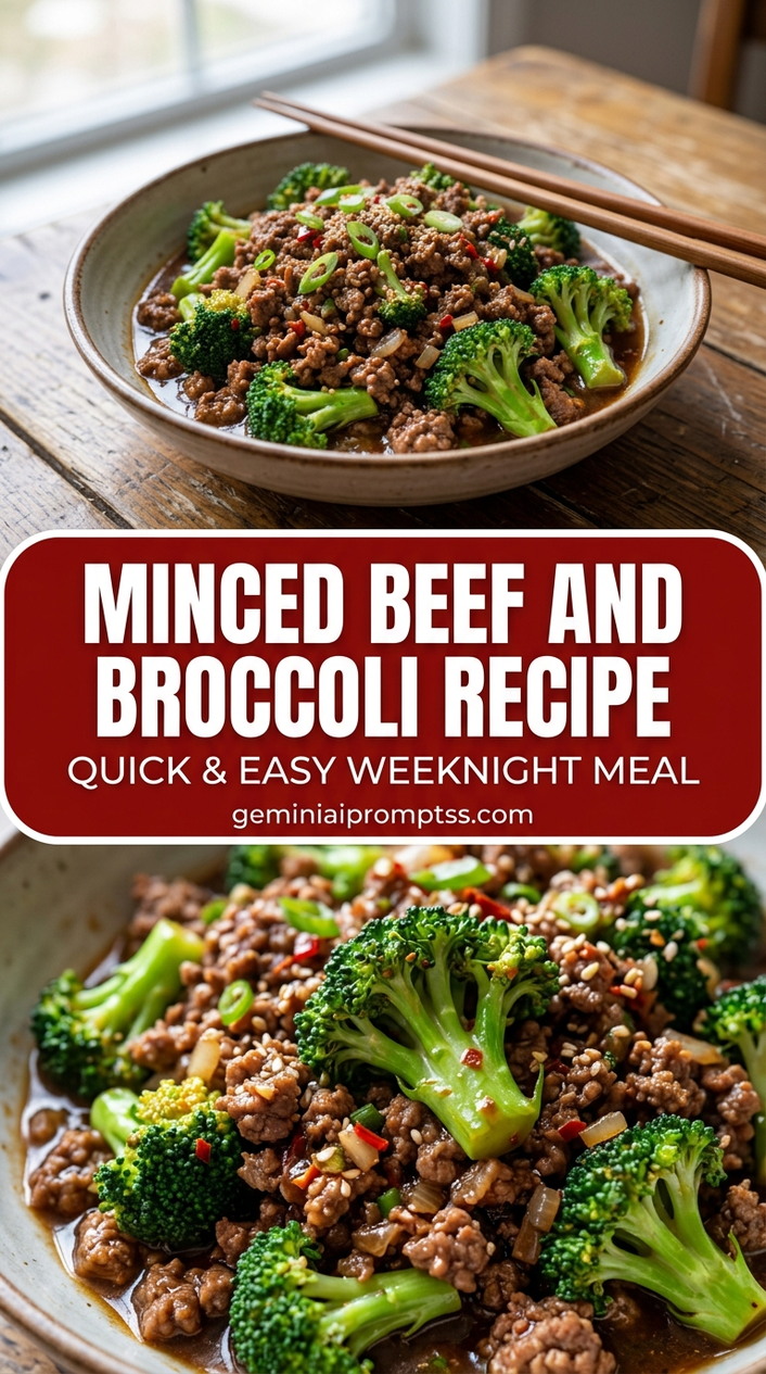 Minced Beef And Broccoli Recipe with lean ground beef, broccoli and scallions, and a savory finish