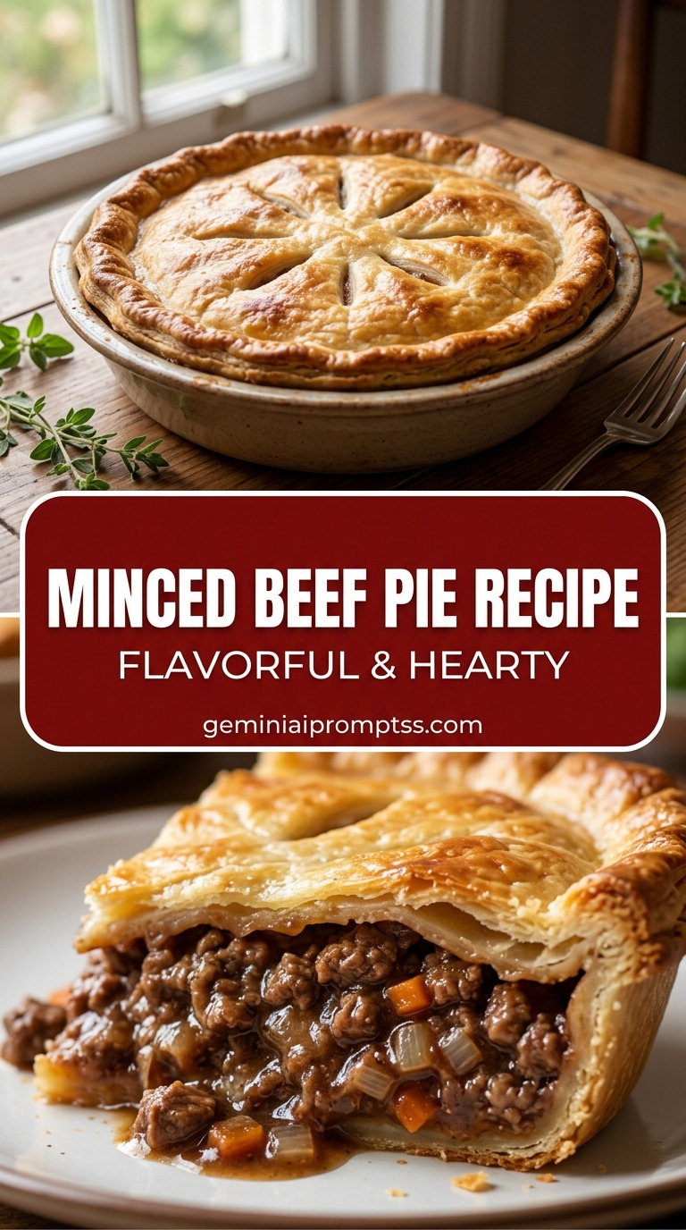 Minced Beef Pie Recipe with lean ground beef, onion, garlic, and a colorful vegetable, and a savory finish
