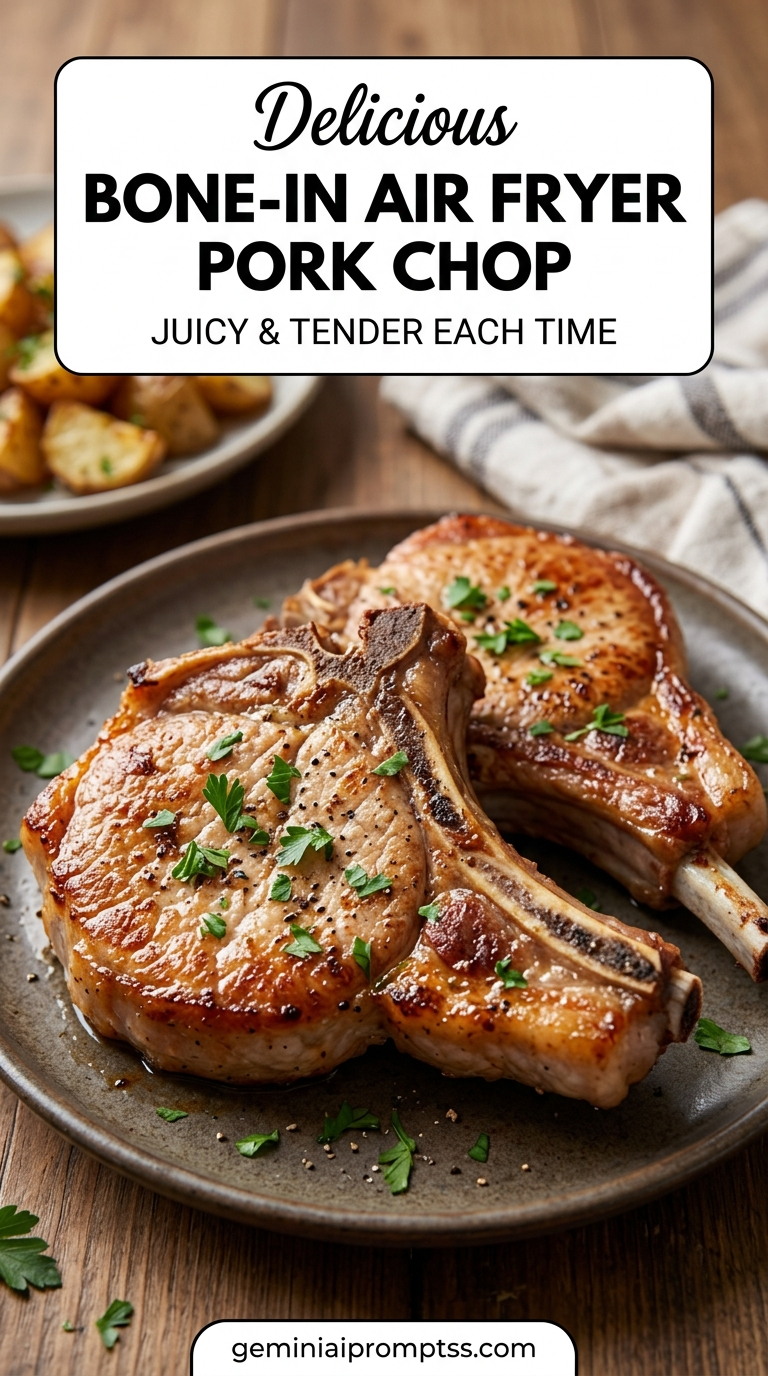 Fried pork chop air fryer recipe with tender pork and flavorful sauce