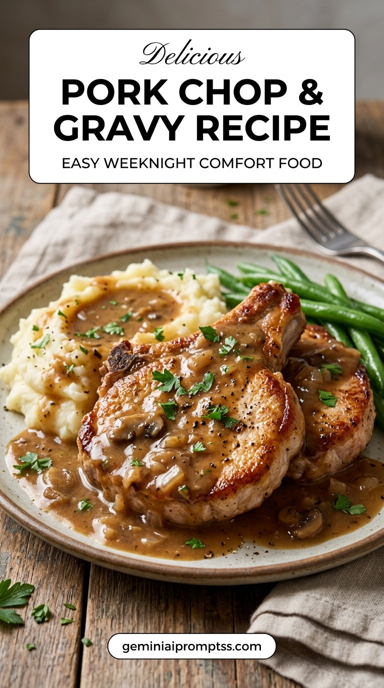 Pork chop and gravy recipe with tender pork and flavorful sauce