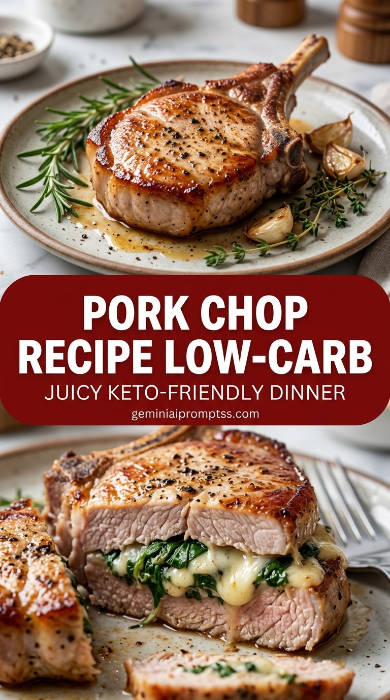 Pork Chop Recipe Low-Carb with bone-in or boneless pork chops, onion and a seasonal vegetable, and a savory finish