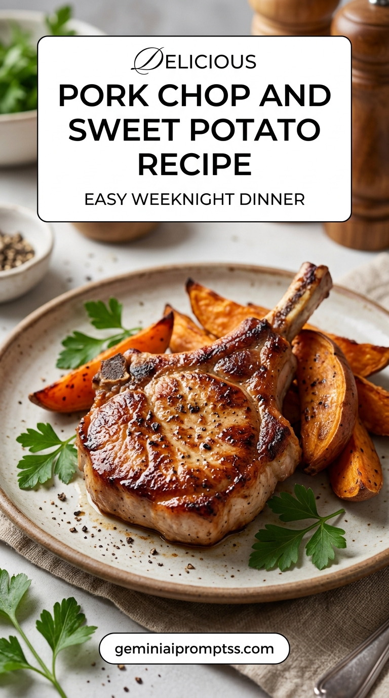 Pork chop and sweet potato recipe with tender pork and flavorful sauce