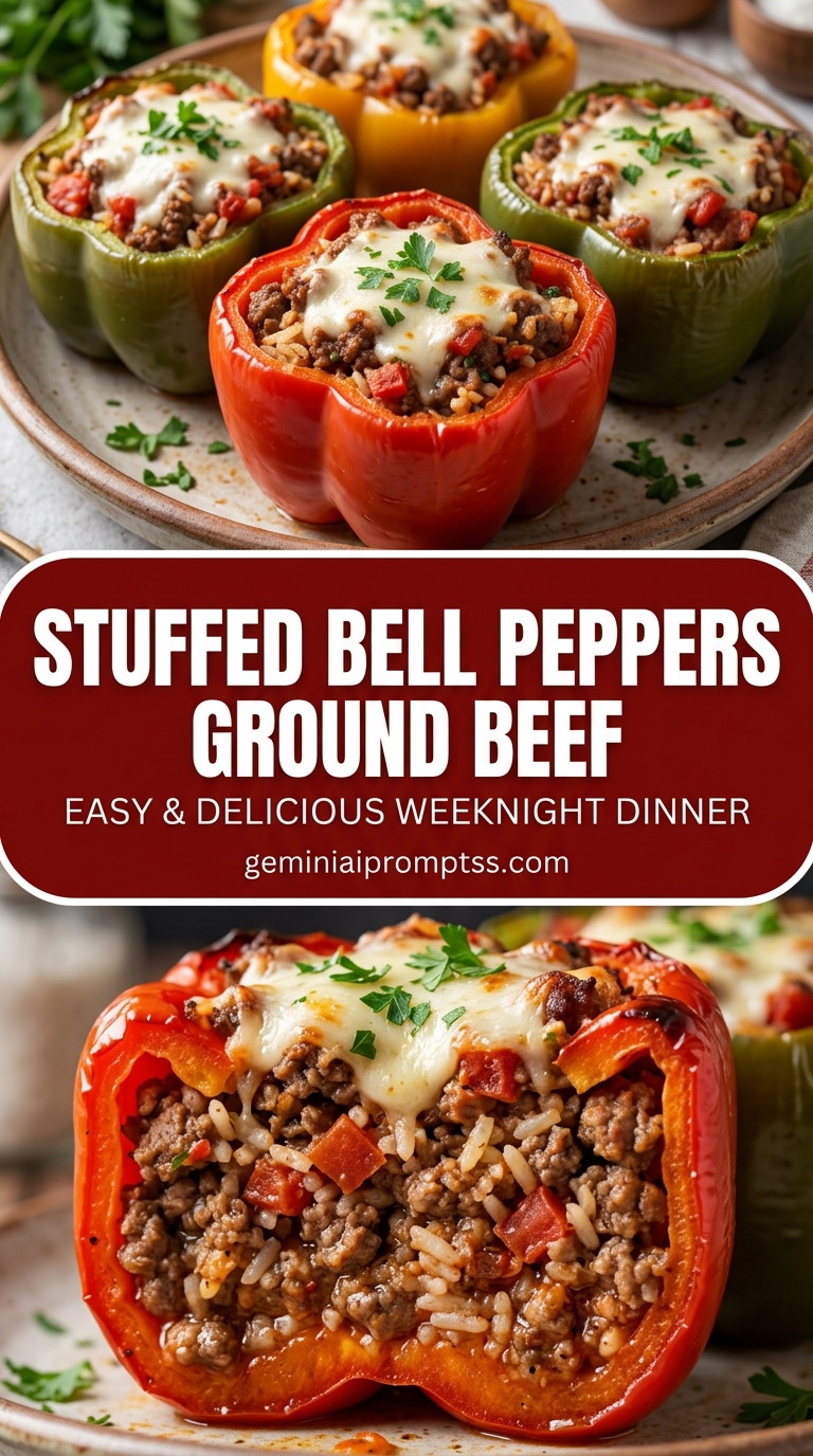 Stuffed Bell Peppers Taco Ground Beef with lean ground beef, bell peppers, onion, and tomatoes, and a savory finish