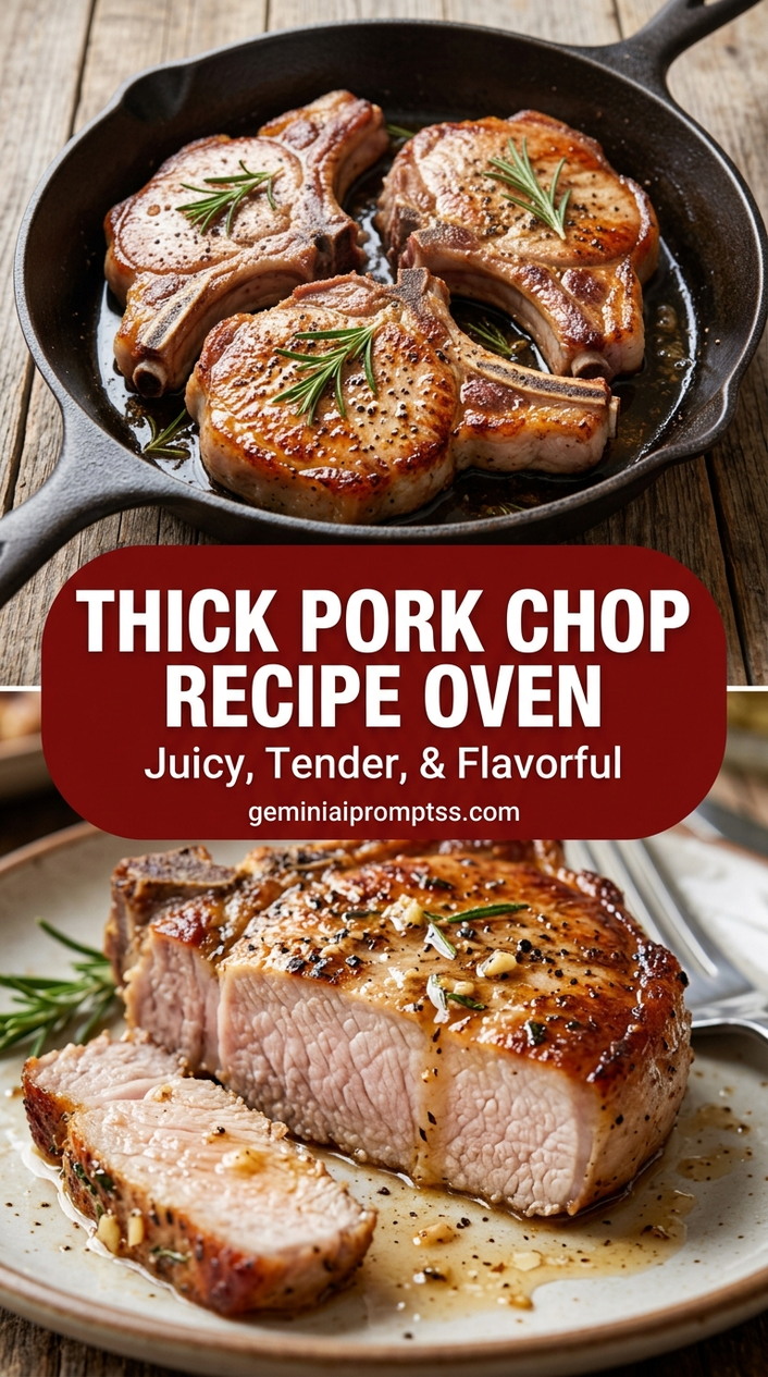 Thick Pork Chop Recipe Oven with bone-in or boneless pork chops, onion and a seasonal vegetable, and a savory finish