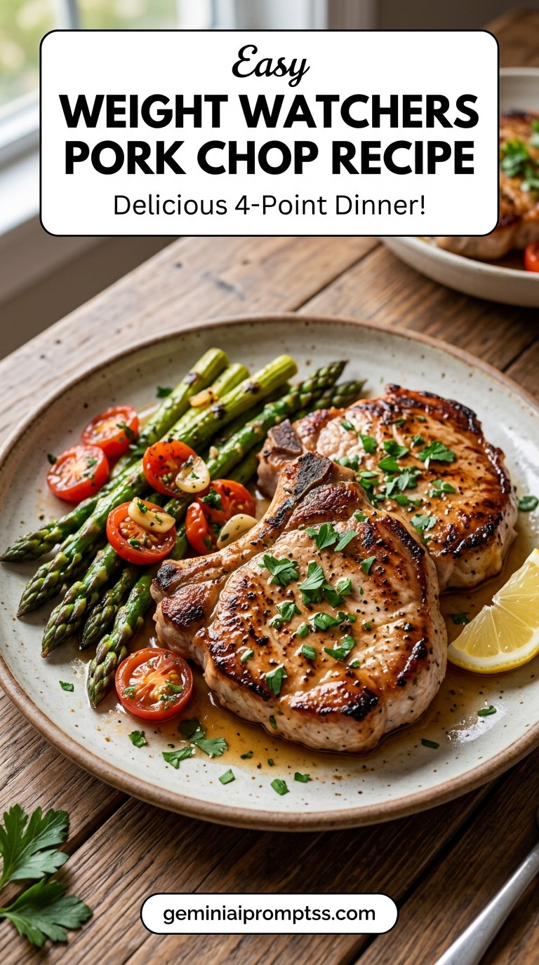 Weight Watchers pork chop recipe with tender pork and flavorful sauce