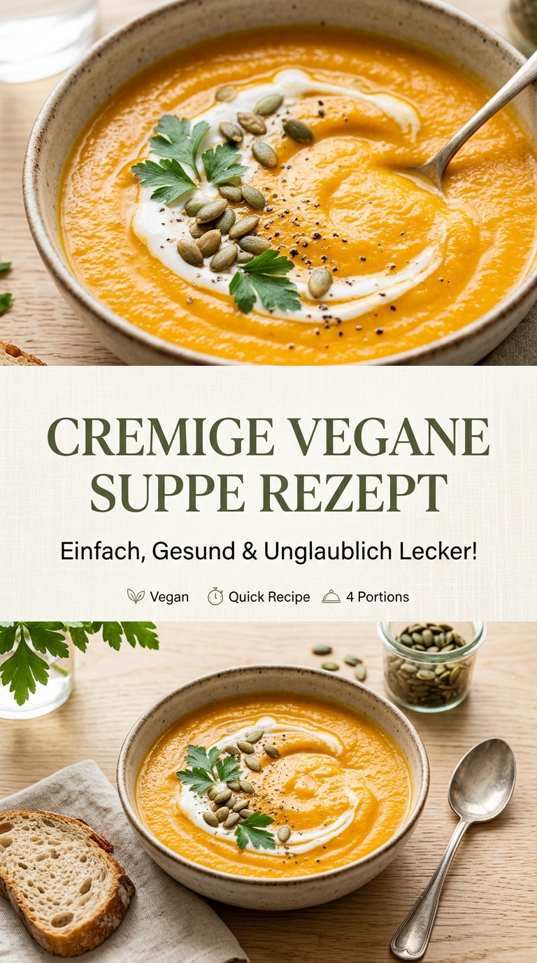 Cremige vegane Linsen-Gemüsesuppe mit Kokosmilch