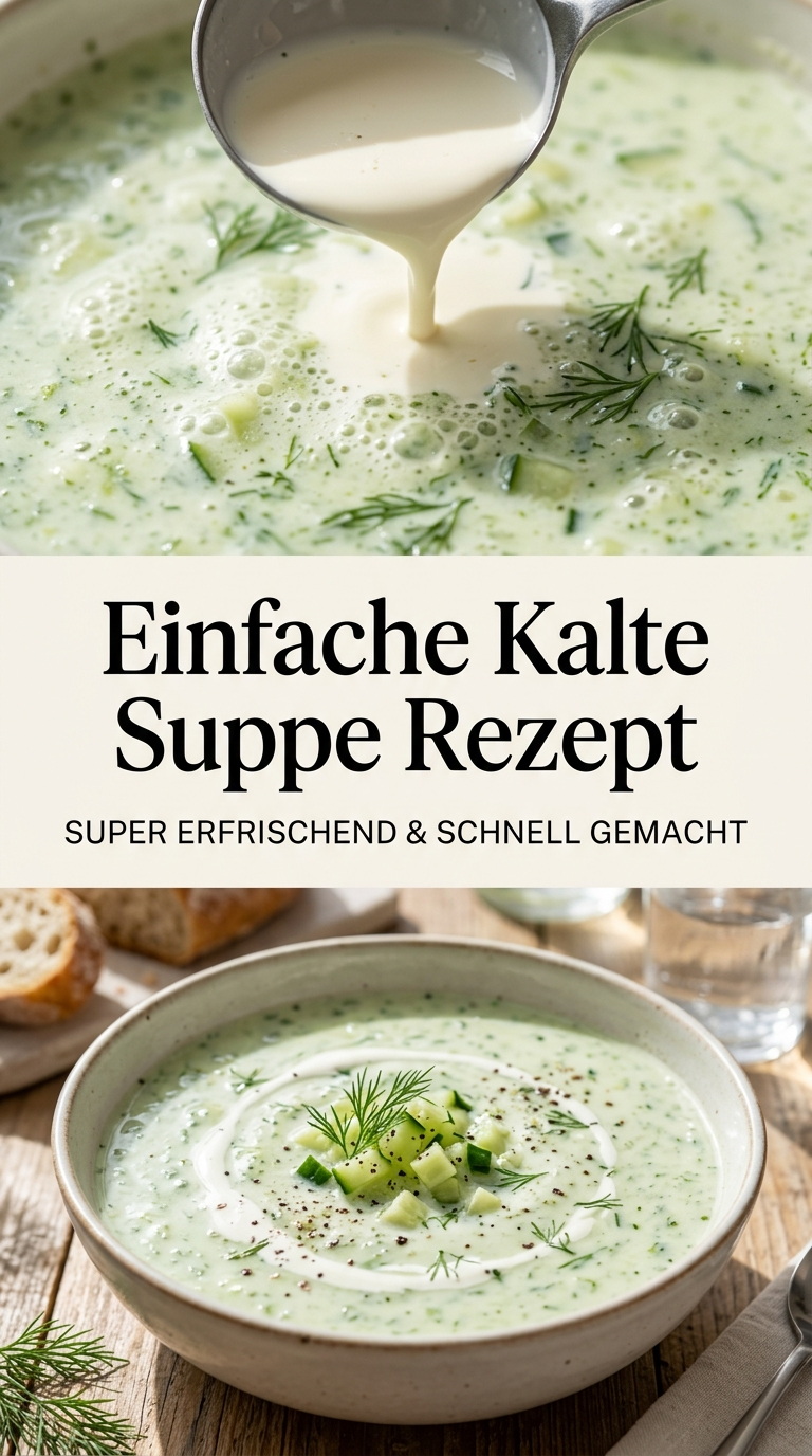 Kalte Gurkensuppe mit Joghurt, Kräutern und Zitrone