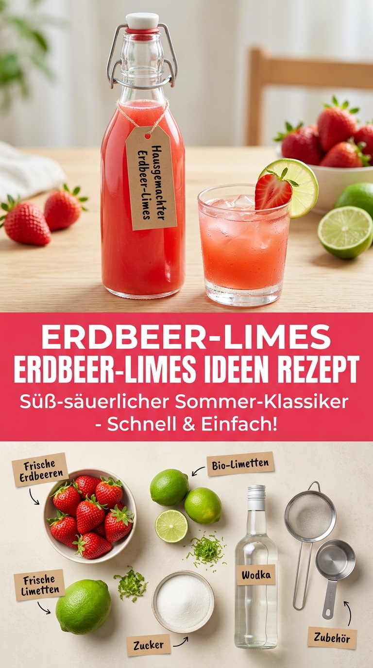Erdbeer-Limes mit frischen Erdbeeren und Limette