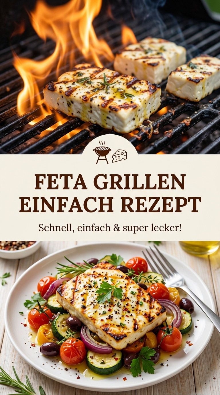 Gegrillter Feta mit Tomaten, Oliven, Knoblauch und Kräutern