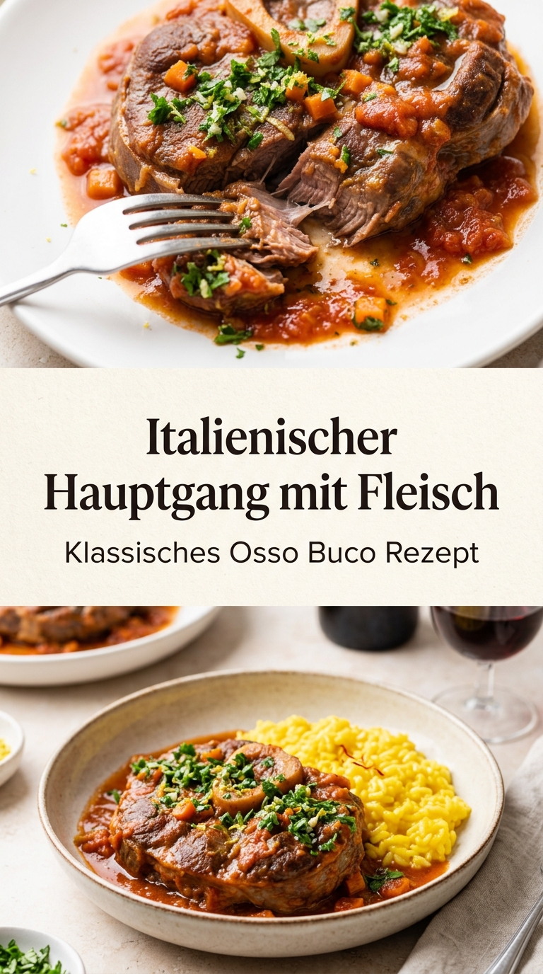 Italienisches Ossobuco mit Tomate, Kräutern und Gremolata
